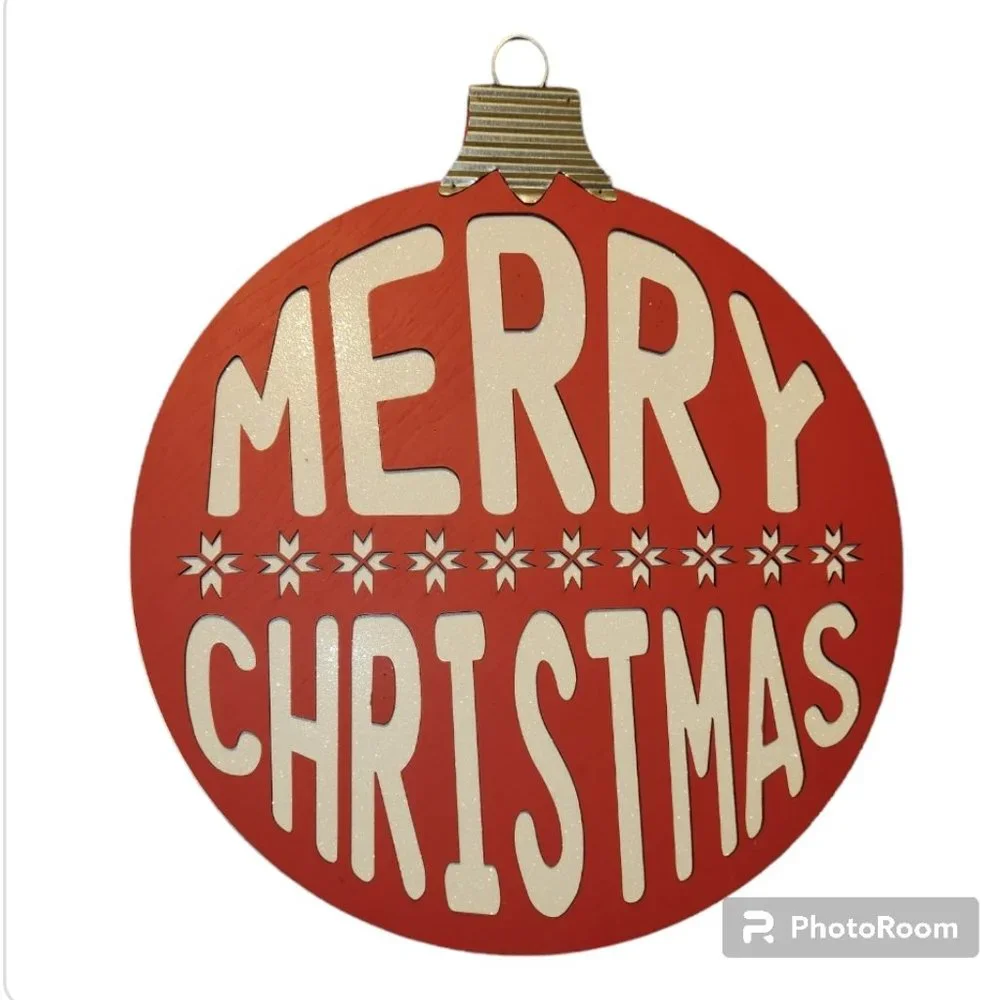 Merry Christmas Ornament Wall or Door Decoration